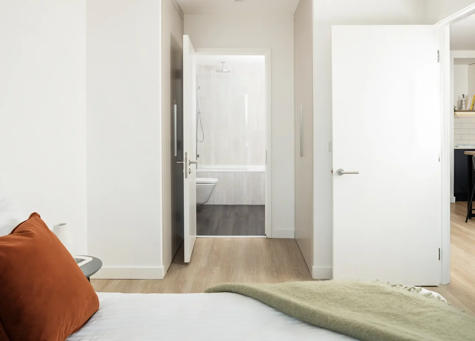 Vita Living Circle Square Apartment Bedroom and Bathroom